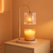 Candle Warmer Lamp with Timer: Modern Style Adjustable Height Candle Warmer Lamp Home Decor Safe Flame Free for Wax Blocks and Jar Candles