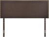 Region Linen Fabric Upholstered Queen Headboard in Dark Brown with Nailhead Trim