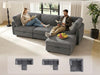 Gray Modular Sectional Sofa With Hidden Compartment