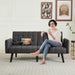 65Inch CharcoalGrey Upholstered ConvertibleSleeper Sofa