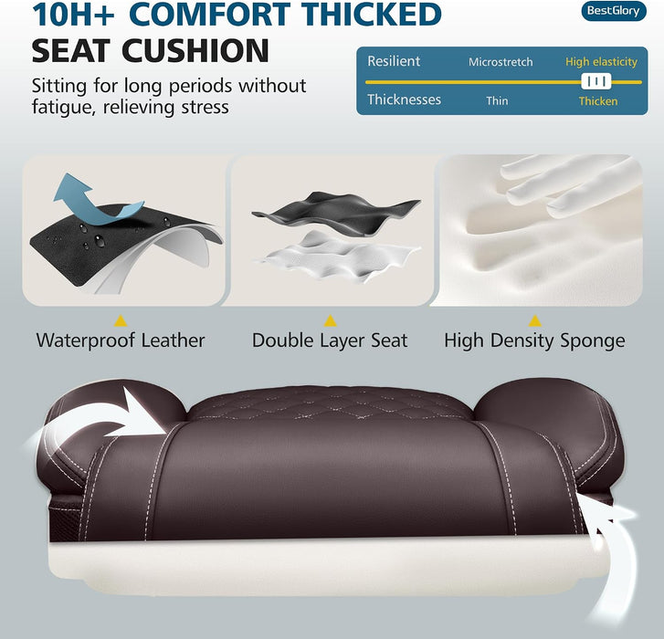 Office Chair, Ergonomic High Back Home Office Desk Chair, Big and Tall Breathable Leather Office Chair with Lumbar Support Flip-Up Armrests, Computer Gaming Chair with Rocking Function