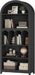 70.9" Tall Arched Bookcase, Wooden Open Display Shelves, Black | 5-Tier Book Shelf with Storage, Farmhouse Arched Cabinet for Bedroom, Home Office, Living Room
