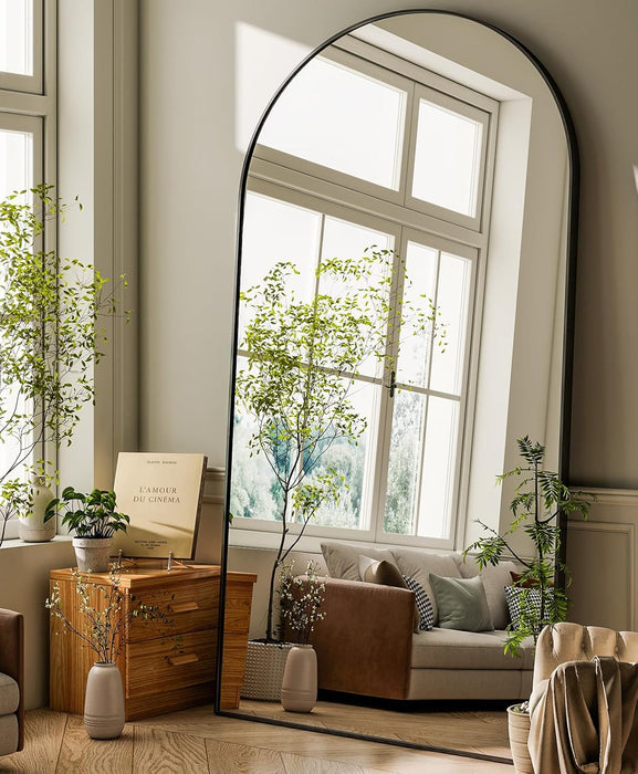 -34X76 Inch Wall Mount Arched Full Length Mirror-Aluminum Alloy Frame High Definition-Full Body Mirror for Bedroom or Living Room,Black