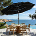 9Ft 3-Tier Patio Umbrellas, Outdoor Umbrella with 8 Sturdy Ribs UV Protection Windproof, Market Table Umbrella W/Push Button Tilt & Crank for Pool, Porch, Deck, Garden(Black)