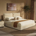 King Size Bed Frame with 4 Storage Drawers & Headboard with Dual Cushions, Freya Collection Upholstered Platform Bed, Oeko-Tex, Noise-Free, No Box Spring, Stone Beige
