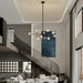 Black Gold Sputnik Chandelier Adjustable Height Crystals