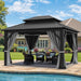 12x14 Ft Gazebo UVResistantCoating Galvanized Steel Outdoor