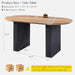 63 Inch Fluted Oval Dining Table for 4-6 People (Brown with Black)
