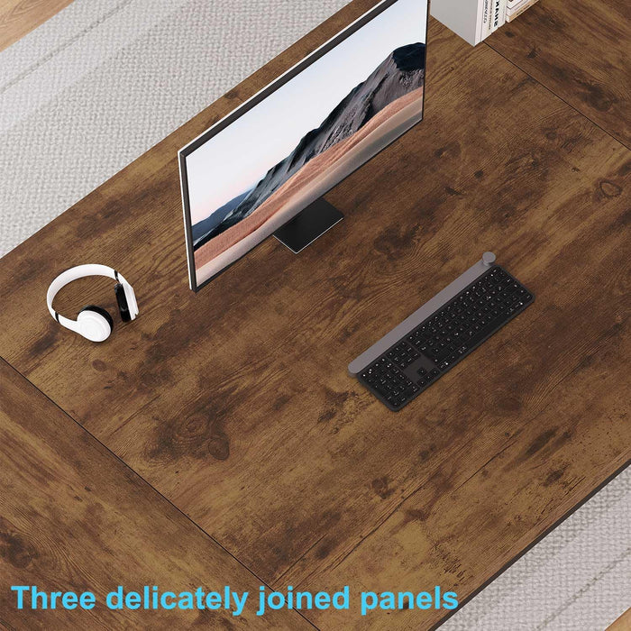 Large Rustic Brown Computer Desk, 78 Inch Long Wood Home Office Desk
