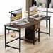 79" Double Desk, Two Person Desk with Storage Drawer, Long Desk Home Office Desks for 2 Person, Rustic Brown