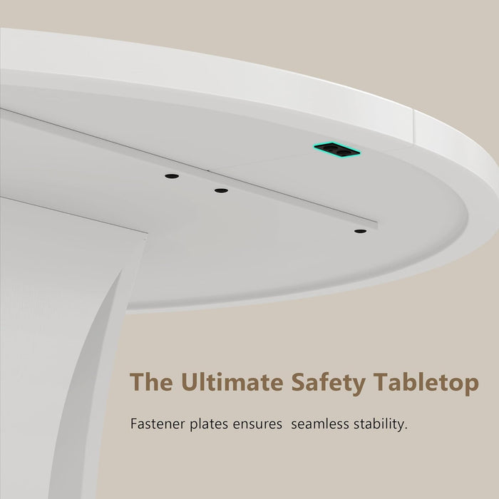 Round Dining Table 47Inch WhiteFinish LivingRoomArea