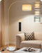 75" Dimmable Gold Arc Floor Lamp with Marble Base, Adjustable Height, Beige