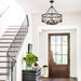 21.65" Black Chandelier, 6-Light Modern Farmhouse Dining Room Chandelier, Industrial Metal Cage Chandelier Hanging Light Fixture for Kitchen Island, Foyer, Entryway, Staircase, Living Room