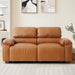 68 Inch PU Leather Loveseat MidCenturyModern Brown