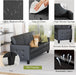 Black SeventyThreeInch ThreeSeater Sofa For Living Room