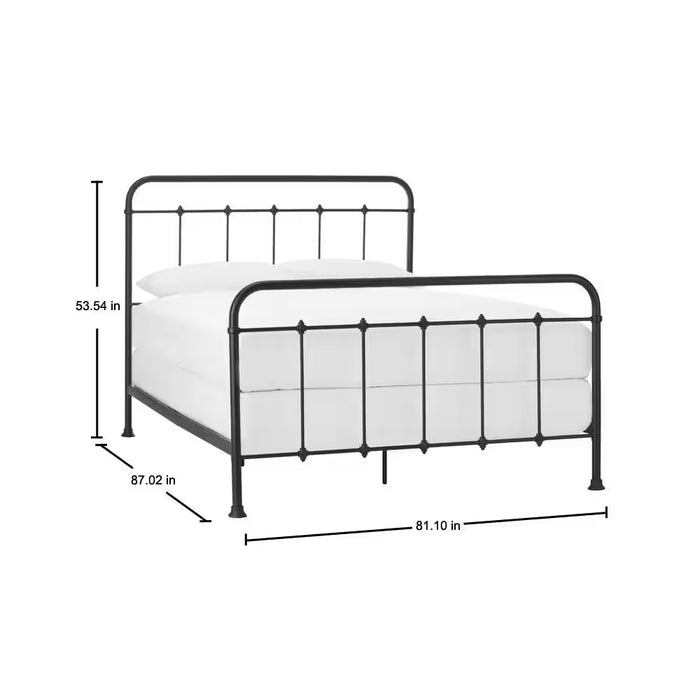 Dorley Farmhouse Black Metal King Bed (81.10In W. X 53.54 in H.)