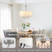 Brushed Nickel Drum Chandelier 16-Inch Linen Shade