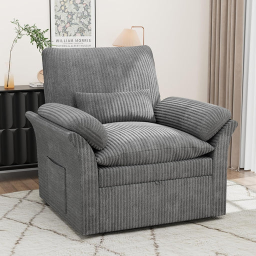 Grey 360deg Rotating Armchair ConcealedStorageSystemPro