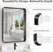 30X40 Inch Black Bathroom Mirror Metal Framed, HD Tempered Glass