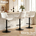 Swivel Bar Stools Set of 2, Height Adjustable Counter Height Bar Stools with Open Back and Footrest, Premium Faux PU Leather, Modern Upholstered Bar Chairs for Kitchen Island/Bar/Counter, White