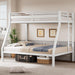 White Metal Bunk Bed TwinOverFull HeavyDuty Railings