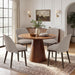Upholstered Dining Chairs Set of 4, Modern Dining Room Chairs, Fabric Kitchen Chairs with Wood Legs, Camel