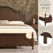 California King Solid Wood Bed Frame with 55" Arched Headboard, Traditional Poster Bed with 12 Wooden Slat Base, No Box Spring Needed/Noise Free& Non Slip/Easy Assembly, Dark Walnut