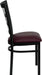 HERCULES Series Black Window Back Metal Restaurant Chair - Burgundy Vinyl Seat