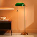 Sophisticated Gilded Bankers Floor Lamp Green Shade