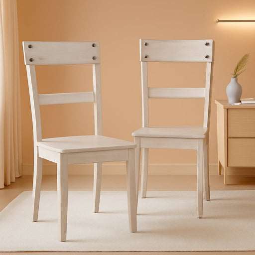 Loratti Modern Farmhouse 18" Weathered Wood Dining Chair, 2 Count, Gray