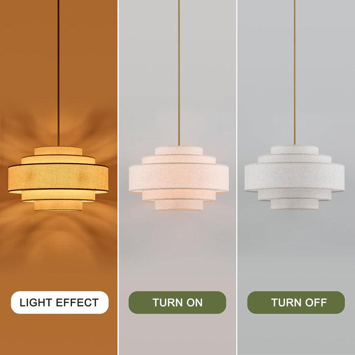 Drum Chandelier 25Inch GoldFinish Dining Room Luminaire
