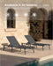 Foldable Outdoor Lounge Chair, No Assembly Patio Chaise Lounge Outdoor with 5-Positions, Aluminum Pool Lounge Chair with Portable Design for Pool, Beach, Deck, Backyard, Grey