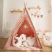 Teepee Tent for Kids with Padded Mat Foldable Tone Play Tents for Girl and Boy Canvas Tepee Playhouse for Child Indoor Outdoor