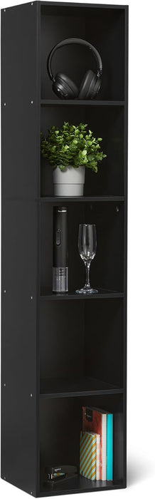FiveCube Bookcase Black Storage Shelving Unit Modern