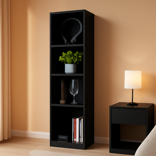 FiveCube Bookcase Black Storage Shelving Unit Modern
