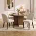 Dining Chairs Set of 4, Upholstered Wooden Kitchen Chairs, Beige