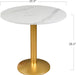 Round Modern Dinning Table 30 Inches Bistro Tulip Table with White Faux Marble Top Gold Sturdy Metal Frame,Easy Assemble,Diameter 30In*H28.54In