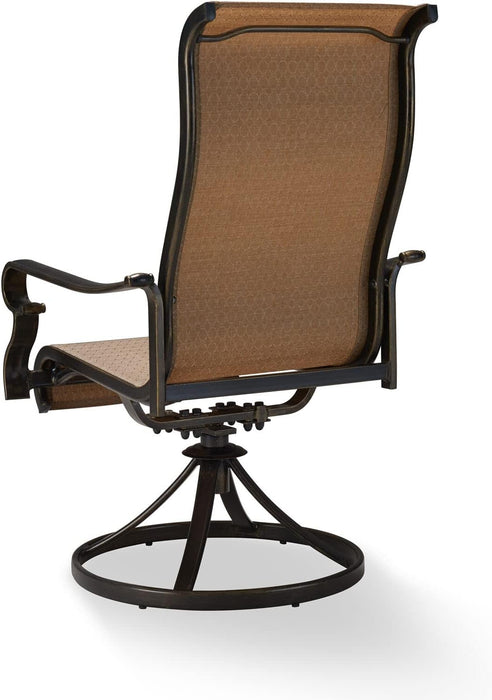 Brigantine 7-Piece Outdoor Dining Set, Weather-Resistant Patio Dining Set for 6 with Rectangular Table and Sling Swivel Rockers for Backyard, Patio, Deck, Porch, Pergola, Poolside