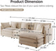 Modular Sectional Sofa 111.5Inch Movable Ottoman Chenille