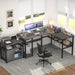 Reversible L Shaped Desk with Magic Power Outlets and USB Charging Ports, Sturdy Corner Computer Desk with Storage Shelves, Gaming Table Home Office Desk, Easy to Assemble, Enoch Walnut
