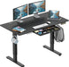 55 X 28 Inches Electric Height Adjustable Standing Desk with Drawer and Memory Preset, Black