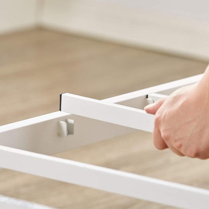 Florence Full Panel Metal Platform Bed Frame, Mattress Foundation, No Box Spring Needed, Easy Assembly, White, Full