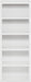 Rail 5-Tier Open Shelf Bookcase with Classic Style Edges, White