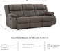 First Base Contemporary Faux Leather Manual Reclining Sofa, Gray