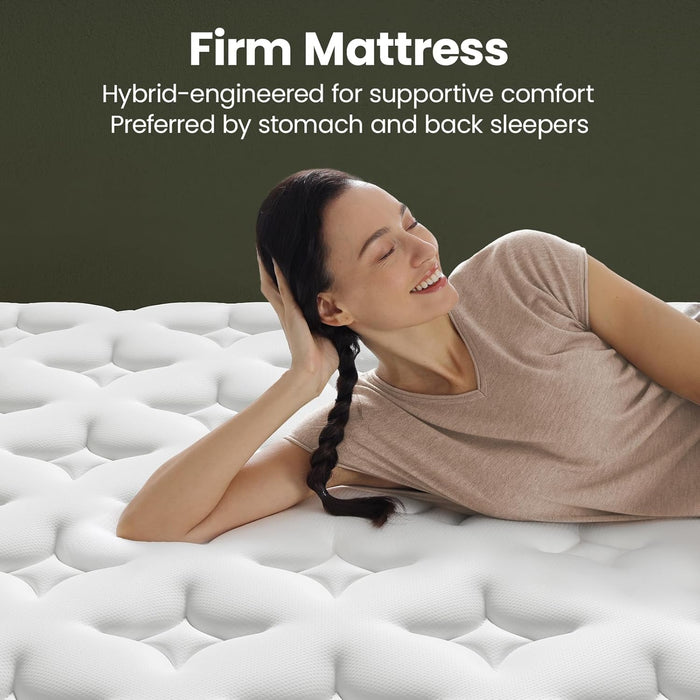 Queen Firm Hybrid Mattress Featuring Lumbar Support