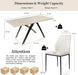 7-Piece Dining Table Set for 6, Natural Table + 6 Beige Chairs