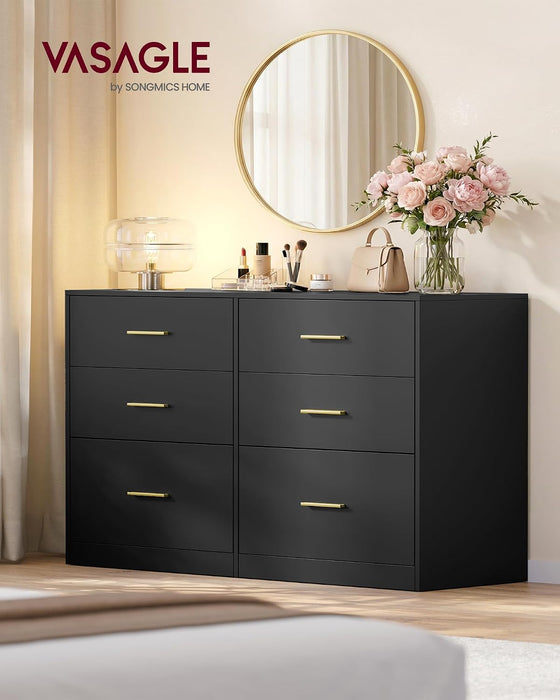 6-Drawer Dresser, Chest of Drawers, 46.9 X 15.8 X 30.7 Inches