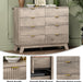 8 Drawer Fluted Dresser for Bedroom, Mid Century Modern Wooden Dresser with 8 Drawers, Dressers & Chests of Drawers with Metal Handle, TV Stand & Storage Organizer for Entryway, Hallway, Grey