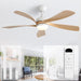 52 Inch Ceiling Fans with Lights and Remote, Outdoor Ceiling Fan with Light 6-Speed 3 CCT 3-Timer, Modern Low Profile Ceiling Fan 5 Blade Reversible DC Motor for Living Room Bedroom Patio