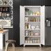 SeventyFiveInch White Industrial Grade Pantry Cabinet Storage
